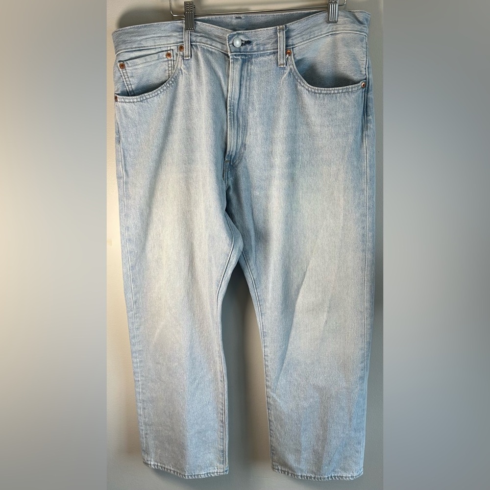 Levi's Lot 551z Jeans Mens 36x27 Light Wash Blue Premium Denim Cotton Hemp Blend